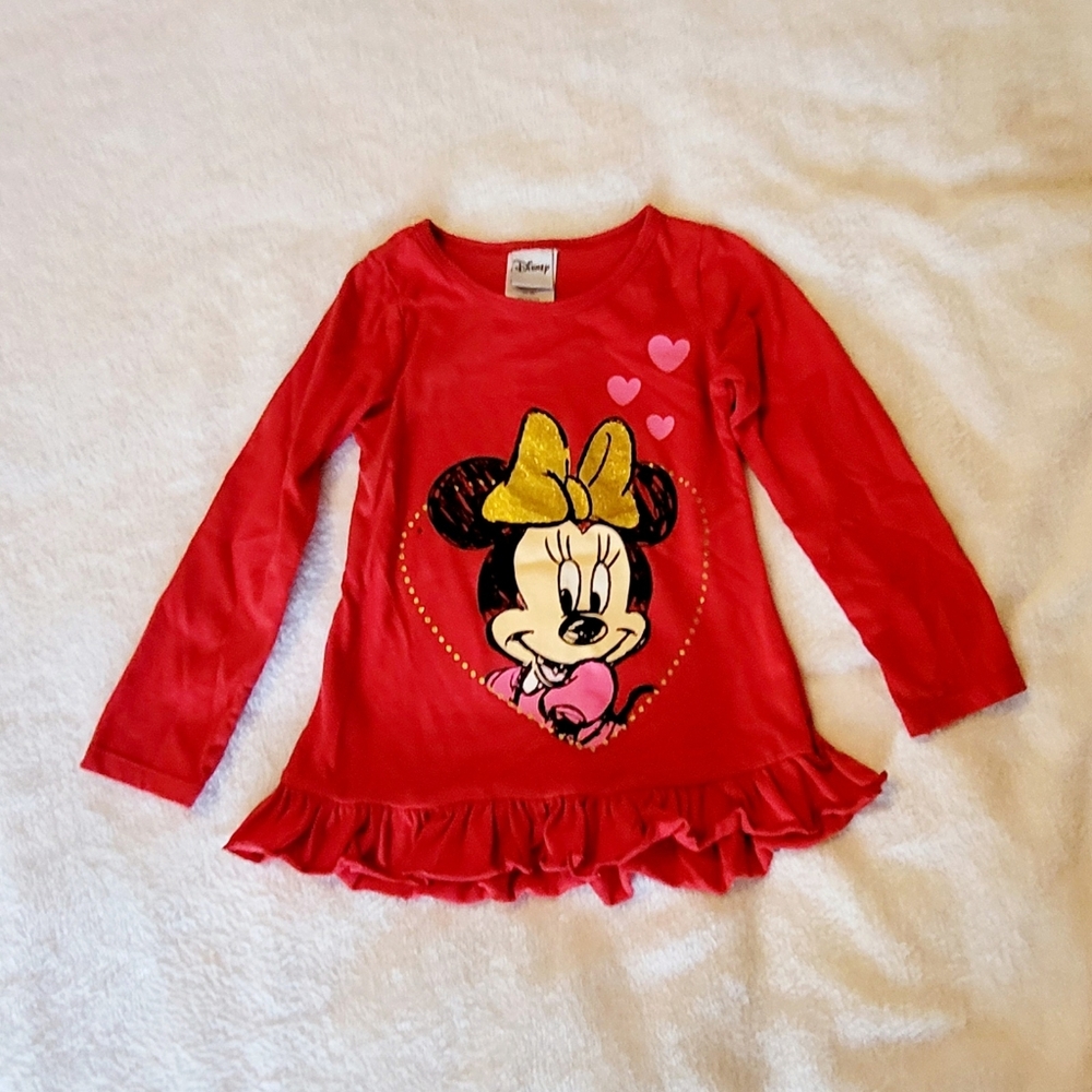 2 Disney Girls Minnie Mouse Shirts Size 4